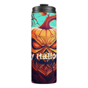 Termo Calabaza de Halloween de rama retorcida ornamentad