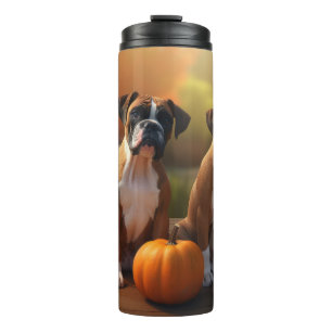 Termo Calabaza deslumbrante Boxer Puppy Autumn