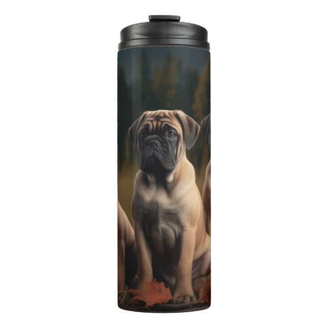 Termo Calabaza deslumbrante de bullmastiff Puppy otoño (Anverso)