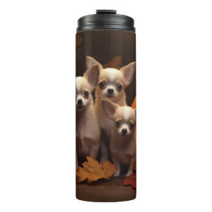 Termo Calabaza deslumbrante de Chihuahua Puppy Autumn