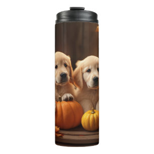 Termo Calabaza deslumbrante de otoño de Golden Retriever