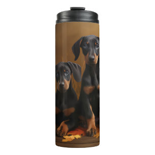 Termo Calabaza deslumbrante Doberman Puppy Autumn