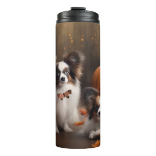 Termo Calabaza deslumbrante Papillon Puppy Autumn