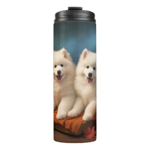 Termo Calabaza deslumbrante Samoyed Puppy Autumn