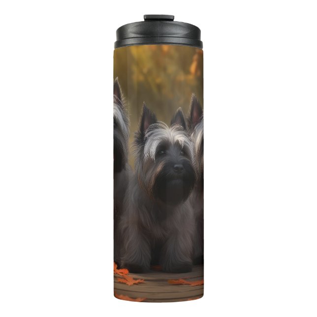 Termo Calabaza deslumbrante Skye Terrier Puppy Autumn (Anverso)
