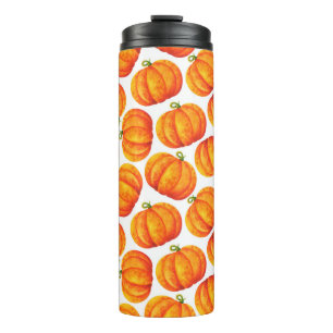 Termo Calabaza grande naranja. Impresión simple con acua