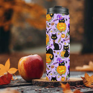 Termo Calabaza Halloween Candy Gatos Negros