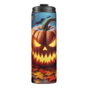Termo calabaza/Halloween/espeluznante de murciélagos
