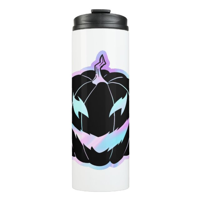 Termo Calabaza morada de Halloween, disfraces de Hallowe (Anverso)