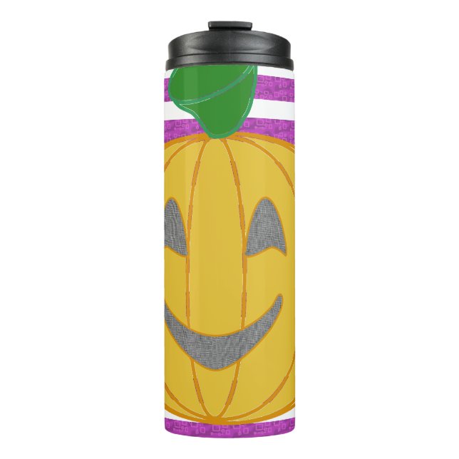 Termo Calabaza naranja moderna grande feliz (Anverso)