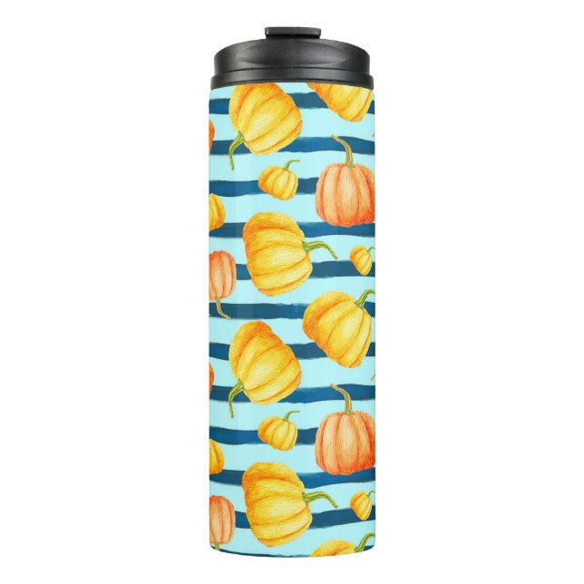 Termo Calabaza Naranja redonda. Mancha acuática sin foco (Anverso)