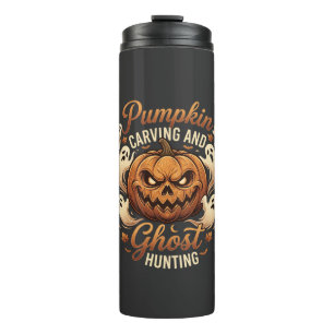Termo Calabaza Tallada Caza de Fantasmas Halloween Terro