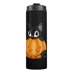Termo Calabaza Y Gato Negro