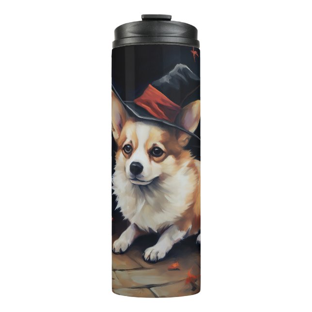 Termo Calabazas Corgi Halloween Espeluznantes (Anverso)