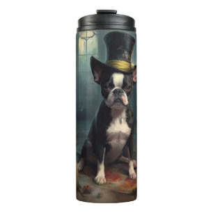Termo Calabazas de Boston Terrier Halloween Espeluznante