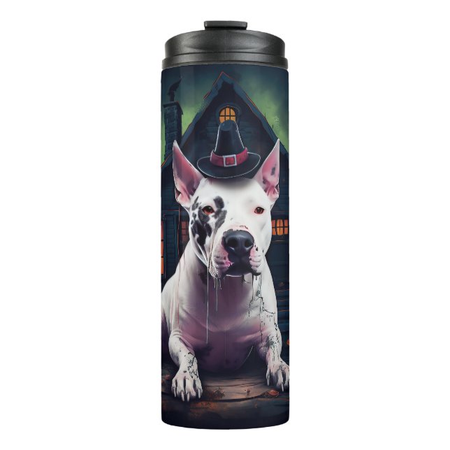 Termo Calabazas de Bull Terrier Halloween dan miedo (Anverso)