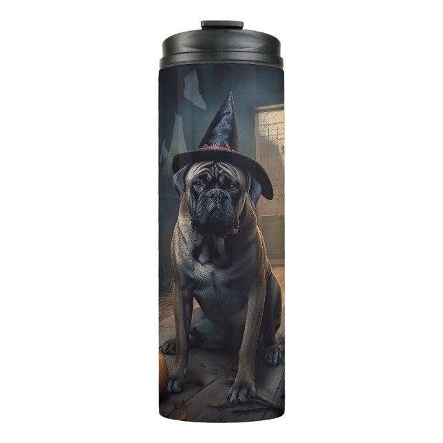 Termo Calabazas de bullmastiff asustan a Halloween (Anverso)