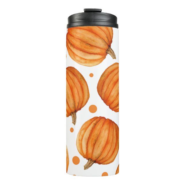 Termo Calabazas dibujadas a mano: patrón de acuarela Hal (Anverso)