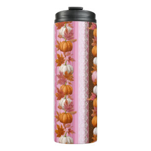 Termo Calabazas otoñales y patrón sin foco floral (2)