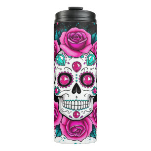 Termo Calavera de azúcar colorida