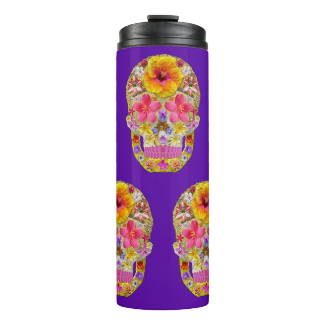 Termo Calavera de flores 4 - Tropical (Anverso)