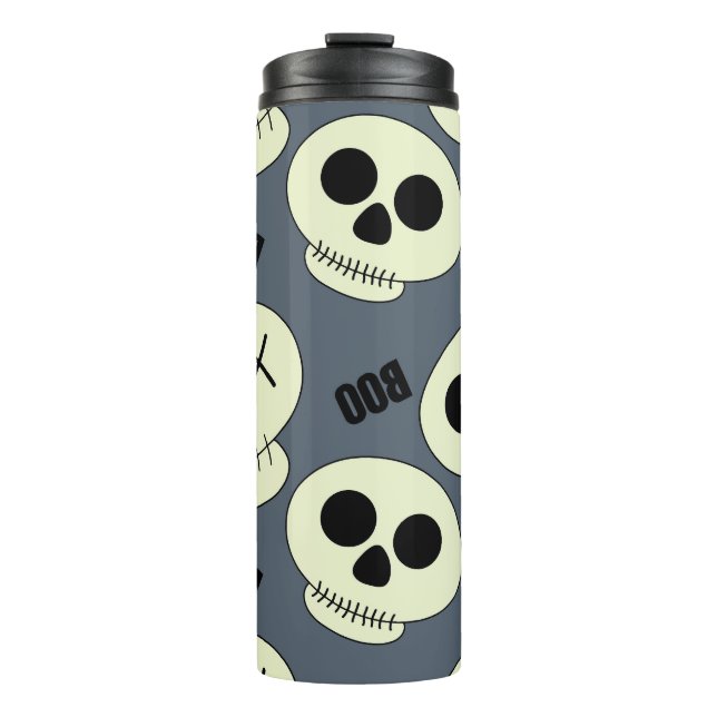 Termo Calavera de Halloween, Diseño Infantil Boo. (Anverso)