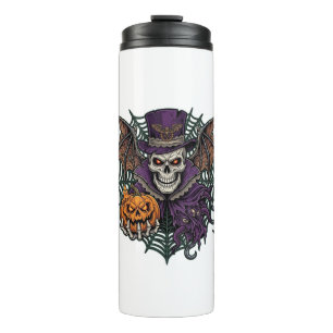 Termo Calavera de Halloween Sombrero Alto Alas de Murcié