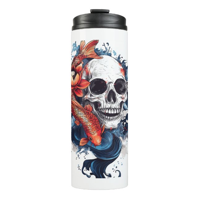 Termo Calavera y serenidad de Koi (Anverso)