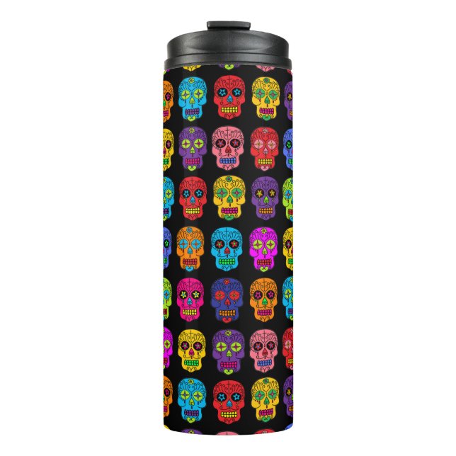 Termo Calaveras azucareras multicolor (Anverso)