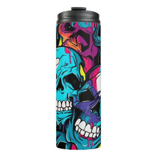 Termo Calaveras nocturnas de Neon