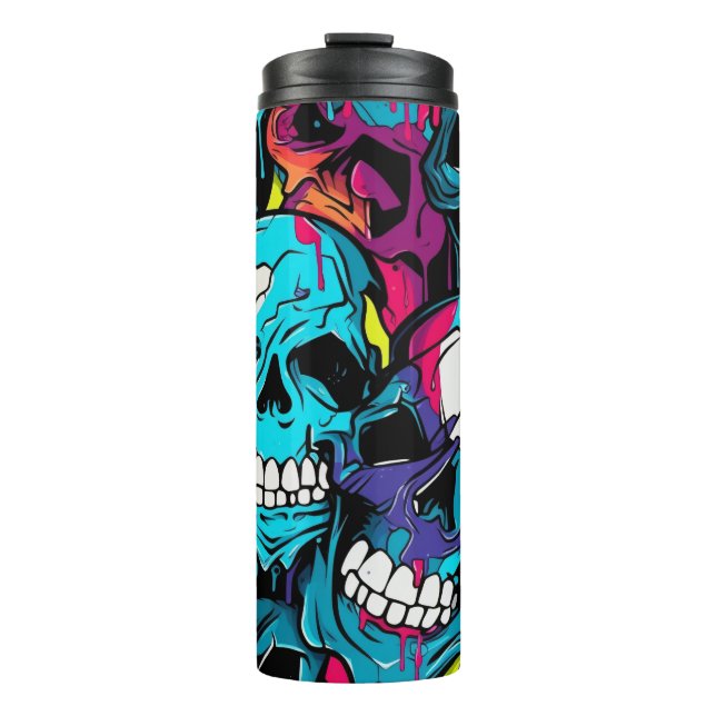 Termo Calaveras nocturnas de Neon (Anverso)