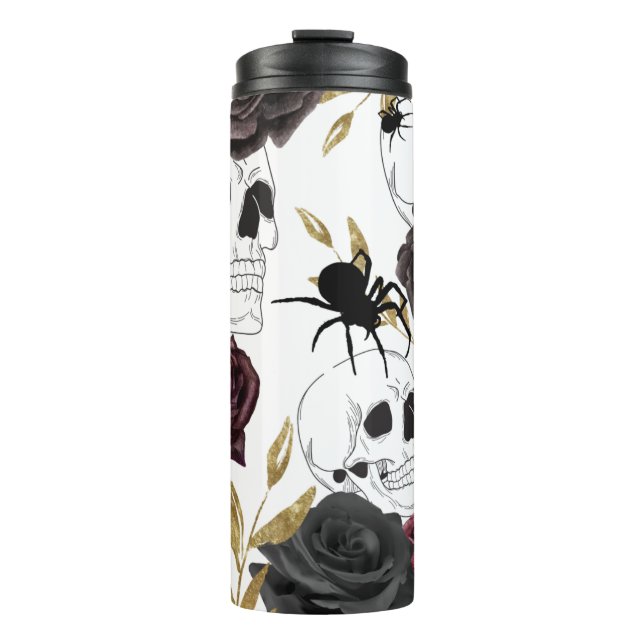 Termo Calaveras, Rosas y arañas (Anverso)