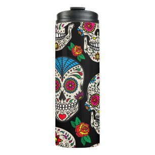 Termo Calaveras y Rosas mexicanos: Diseño de época