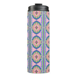 Termo Calidoscopio Floral Vibrante: Mandala Rosa y Esmer