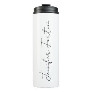 Termo Caligrafía Elegante Llanto Blanco y Negro Simple