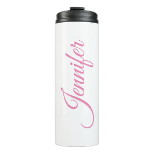 Termo Caligrafía Elegante Nombre Personalizado Blanco Ro
