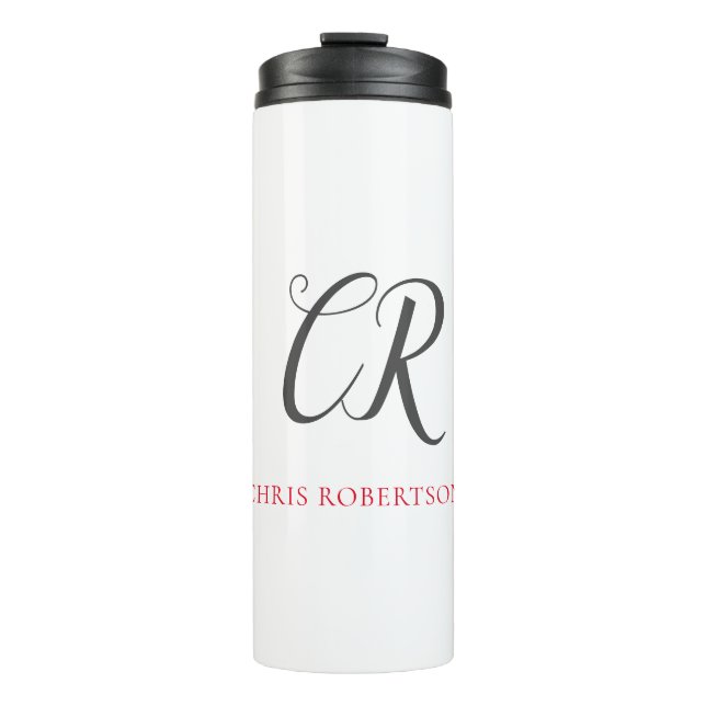 Termo Caligrafía Monograma Nombre Regalo Personalizado G (Anverso)