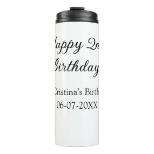 Termo caligrafía simple mínimo feliz segundo cumpleaños