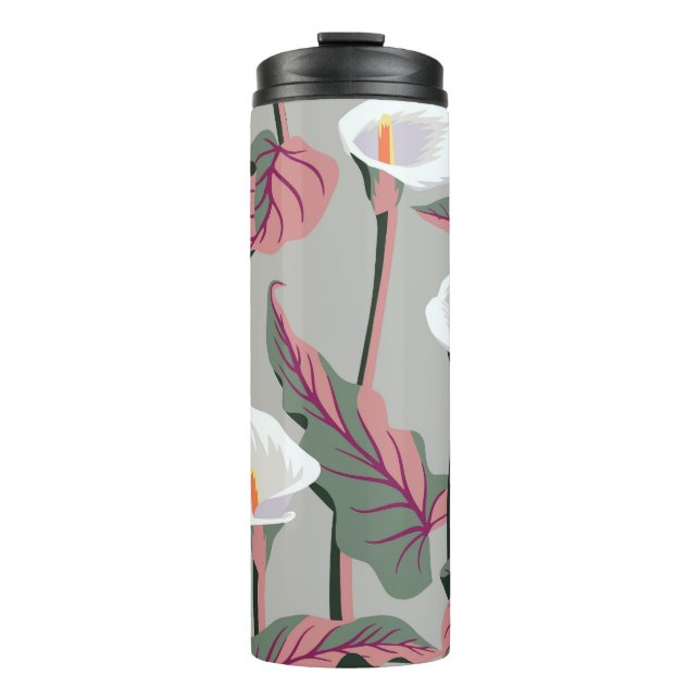 Termo Calla exótica: Floral vintage sin foco (Anverso)