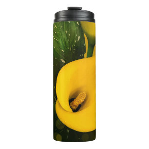 Termo Calla Lily Bright Yellow Leaves Bokeh