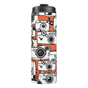 Termo Cámaras de cine antiguas, patrón sin fisuras.