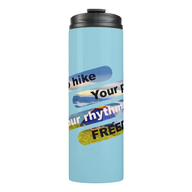 Termo Caminata individual, tu ritmo, tu libertad. (Anverso)