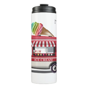Termo Camión de crema de hielo nombre personalizado tumb