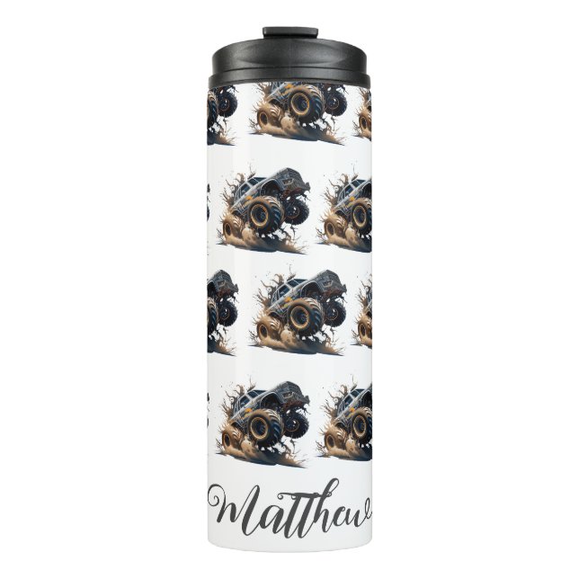 Termo Camión Monstruo de la carrera del Black Power (Anverso)