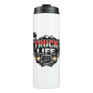 Termo Camioneta Vida Grunge Distorsionada Chrome Rojo Ca