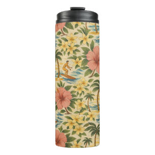 Termo Camisa hawaiana de impresión descolorida de mediad