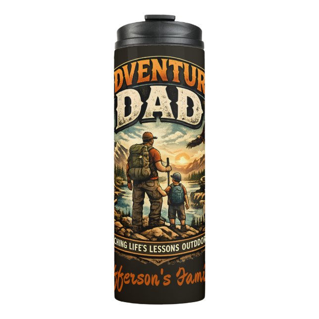 Termo Camiseta Adventure Dad – Camping al aire libre vin (Anverso)