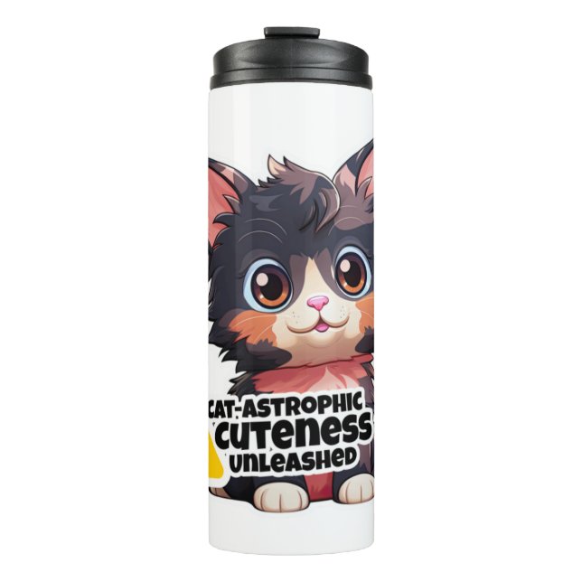 Termo Camiseta clásica clásica pegatina de gato divertid (Anverso)