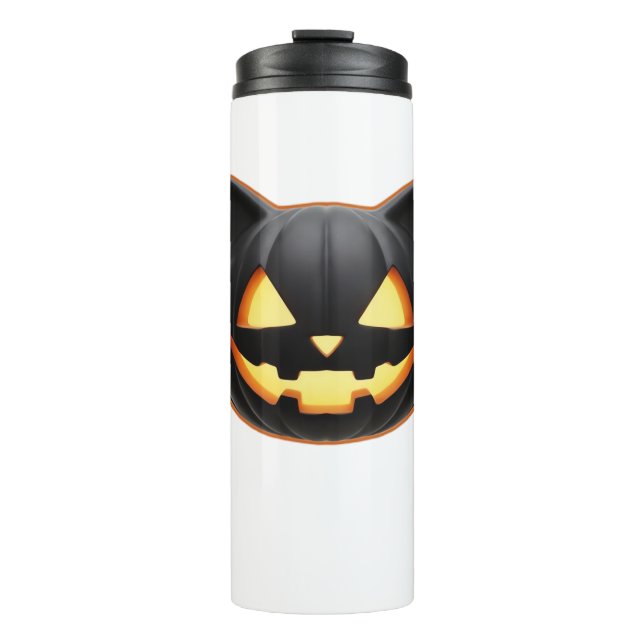 Termo Camiseta clásica de Emoji de gato negro o'Lantern (Anverso)