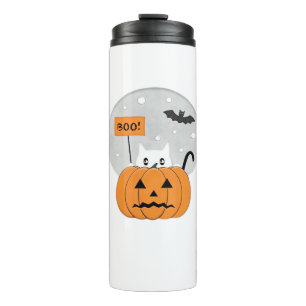 Termo Camiseta clásica de ilustración de gato de Hallowe